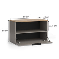 Vicco Credenza Grigio 80 x 50 cm con 1 scomparto chiuso