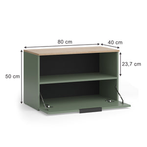 Vicco Credenza Verde 80 x 50 cm con 1 scomparto chiuso