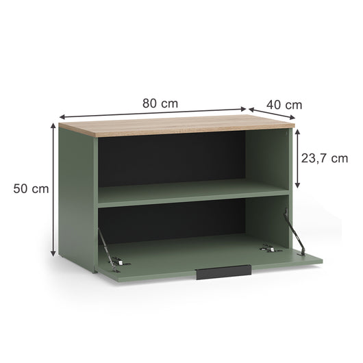 Vicco Credenza Verde 80 x 50 cm con 1 scomparto chiuso