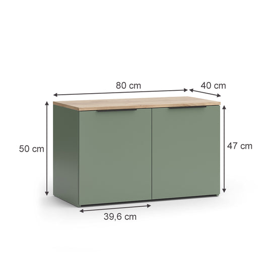 Vicco Parete attrezzata soggiorno Verde 2 parti