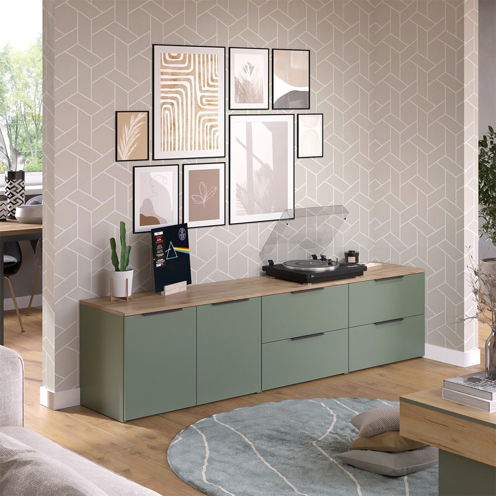 Vicco Parete attrezzata soggiorno Verde 3 parti