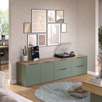 Vicco Parete attrezzata soggiorno Verde 3 parti