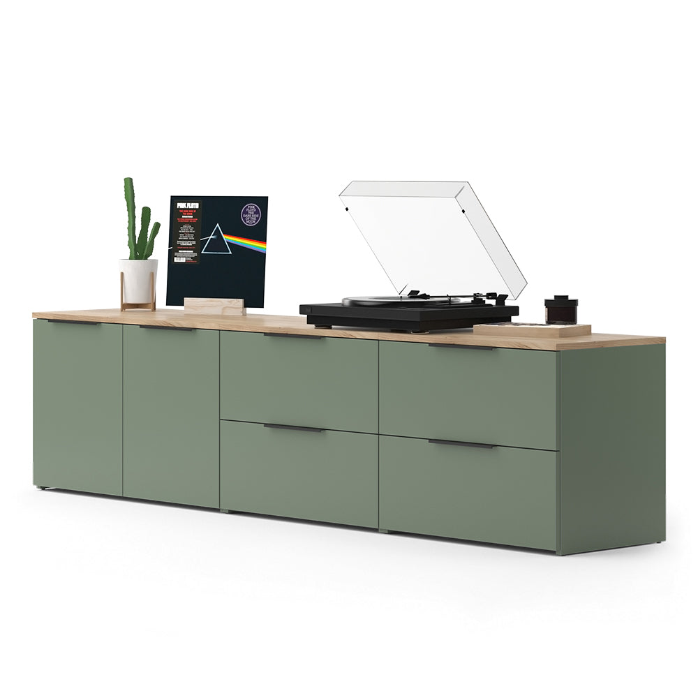 Vicco Parete attrezzata soggiorno Verde 3 parti