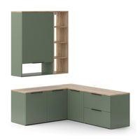 Vicco Parete attrezzata soggiorno Verde 5 parti