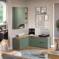 Vicco Parete attrezzata soggiorno Verde 5 parti