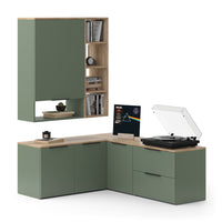 Vicco Parete attrezzata soggiorno Verde 5 parti