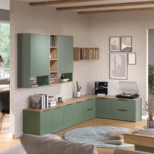 Vicco Parete attrezzata soggiorno Verde 9 parti