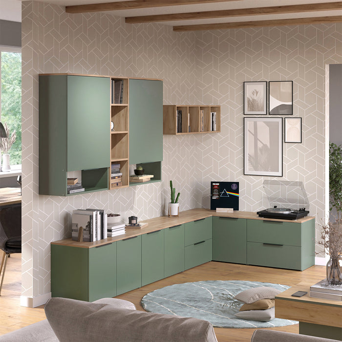 Vicco Parete attrezzata soggiorno Verde 9 parti