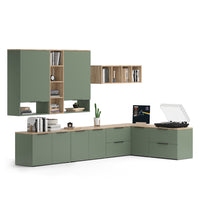 Vicco Parete attrezzata soggiorno Verde 9 parti