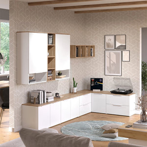 Vicco Parete attrezzata soggiorno Bianco/Sonoma 9 parti