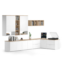 Vicco Parete attrezzata soggiorno Bianco/Sonoma 9 parti