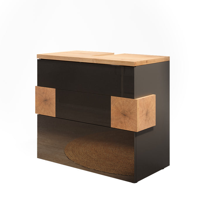 Vicco Mobile sottolavabo per bagno Antracite 70 x 64.5 cm con 2 cassetti