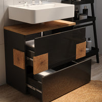 Vicco Set di mobili da bagno Antracite 4 parti