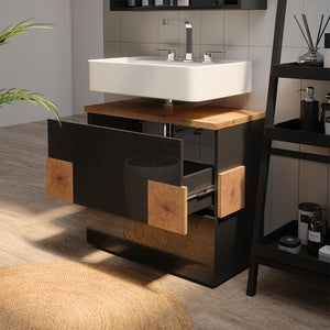 Vicco Mobile sottolavabo per bagno Antracite 70 x 64.5 cm con 2 cassetti