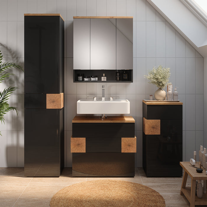 Vicco Set di mobili da bagno Antracite 3 parti