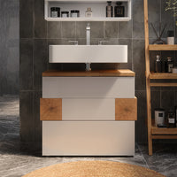 Vicco Mobile sottolavabo per bagno Bianco 70 x 64.5 cm con 2 cassetti