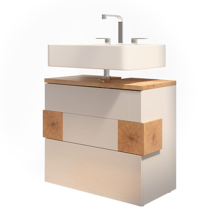 Vicco Mobile sottolavabo per bagno Bianco 70 x 64.5 cm con 2 cassetti
