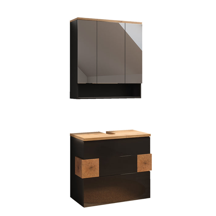 Vicco Set di mobili da bagno Antracite 2 parti