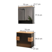 Vicco Set di mobili da bagno Antracite 2 parti