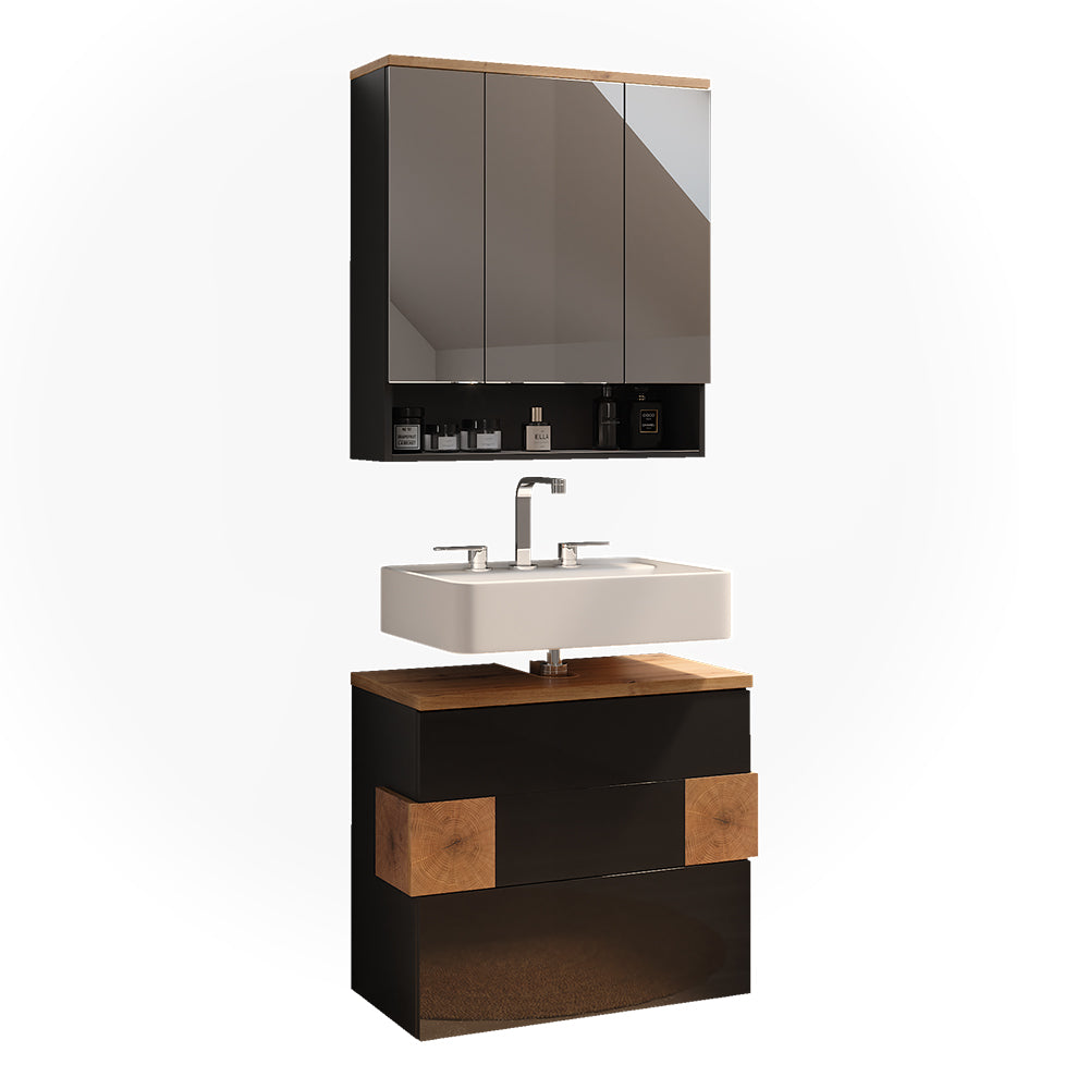 Vicco Set di mobili da bagno Antracite 2 parti