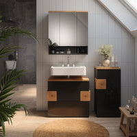 Vicco Set di mobili da bagno Antracite 3 parti