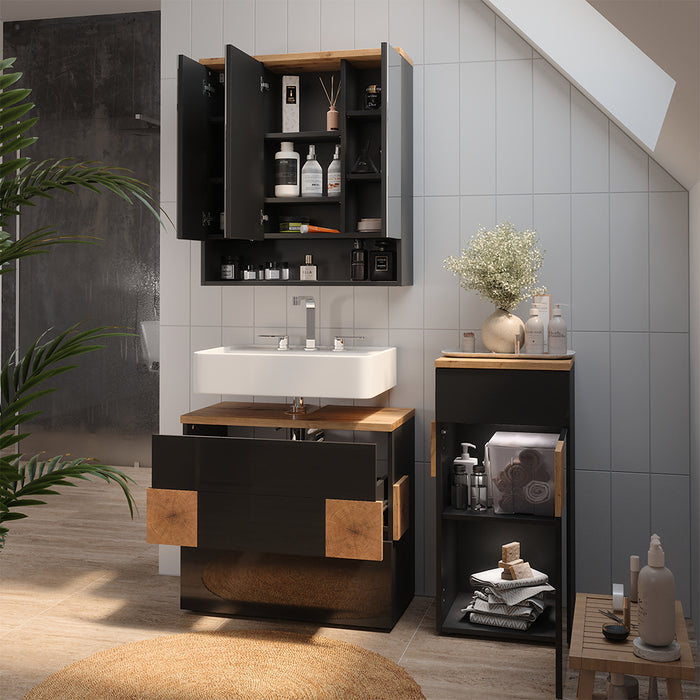 Vicco Set di mobili da bagno Antracite 3 parti