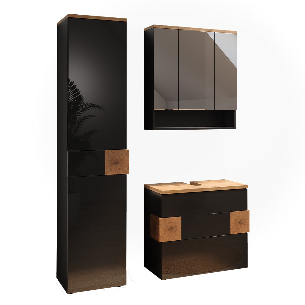 Vicco Set di mobili da bagno Antracite 3 parti