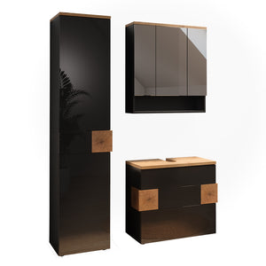 Vicco Set di mobili da bagno Antracite 3 parti