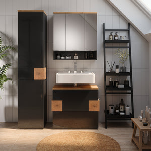 Vicco Set di mobili da bagno Antracite 3 parti