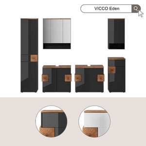 Vicco Set di mobili da bagno Antracite 4 parti