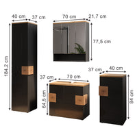 Vicco Set di mobili da bagno Antracite 4 parti