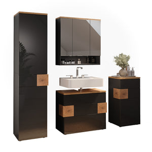 Vicco Set di mobili da bagno Antracite 4 parti