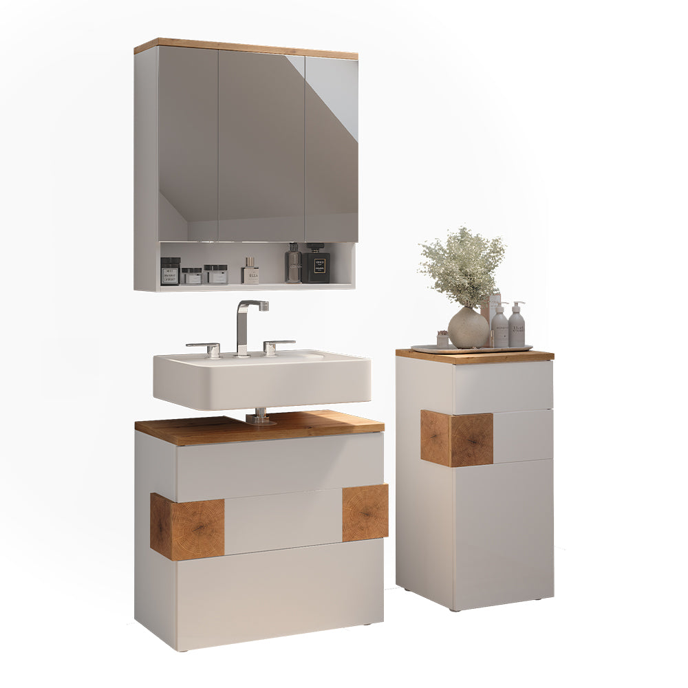 Vicco Set di mobili da bagno Bianco 3 parti