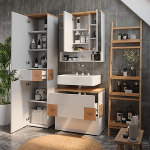 Vicco Set di mobili da bagno Bianco 3 parti