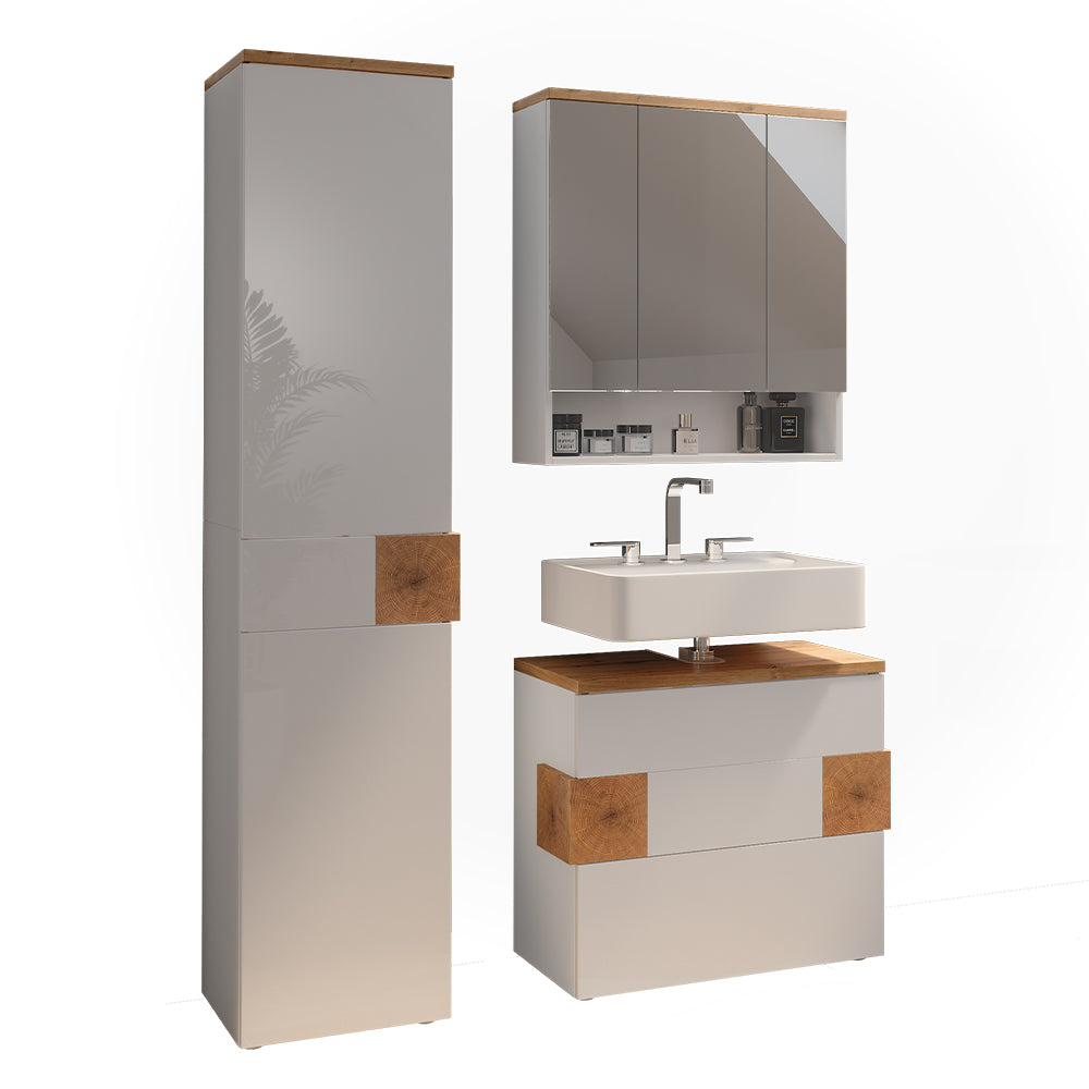 Vicco Set di mobili da bagno Bianco 3 parti