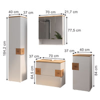 Vicco Set di mobili da bagno Bianco 4 parti