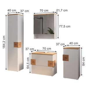 Vicco Set di mobili da bagno Bianco 4 parti