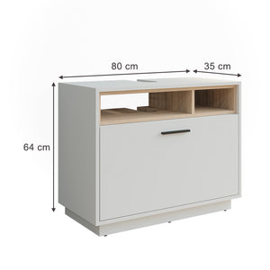 Vicco Mobiletto Bianco/Sonoma 80 x 64 cm con cassetto