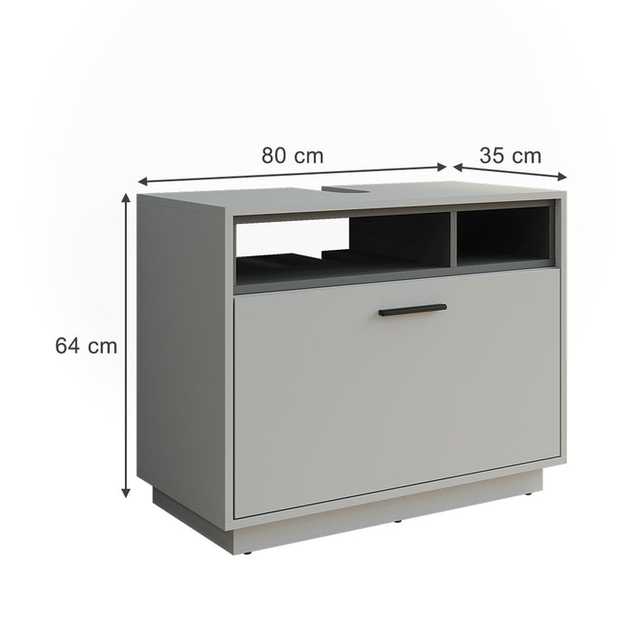 Vicco Mobiletto Grigio/antracite 80 x 64 cm con cassetto