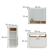 Vicco Set di mobili da bagno Bianco/Sonoma 3 pezzi con unità midi