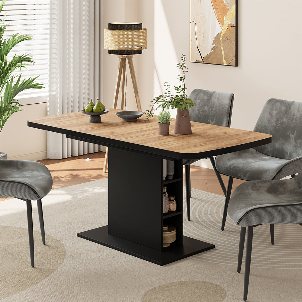 Vicco Tavolo da pranzo Estensibile Rovere nero/oro 120/160 x 80 cm 2 parti