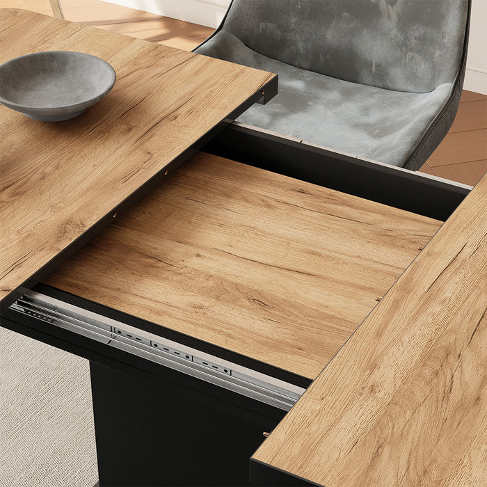 Vicco Tavolo da pranzo Estensibile Rovere nero/oro 120/160 x 80 cm 2 parti