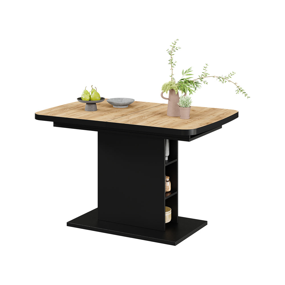 Vicco Tavolo da pranzo Estensibile Rovere nero/oro 120/160 x 80 cm 2 parti