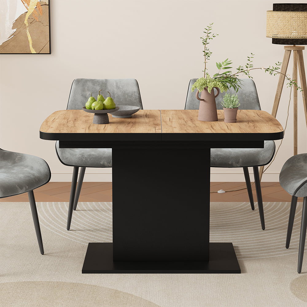 Vicco Tavolo da pranzo Estensibile Rovere nero/oro 120/160 x 80 cm 2 parti