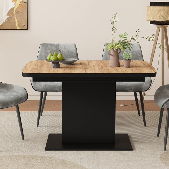 Vicco Tavolo da pranzo Estensibile Rovere nero/oro 120/160 x 80 cm 2 parti