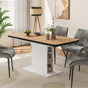 Vicco Tavolo da pranzo Estensibile Nero/Rovere Goldkraft/Bianco 120/160 x 80 cm 2 parti