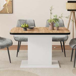 Vicco Tavolo da pranzo Estensibile Nero/Rovere Goldkraft/Bianco 120/160 x 80 cm 2 parti