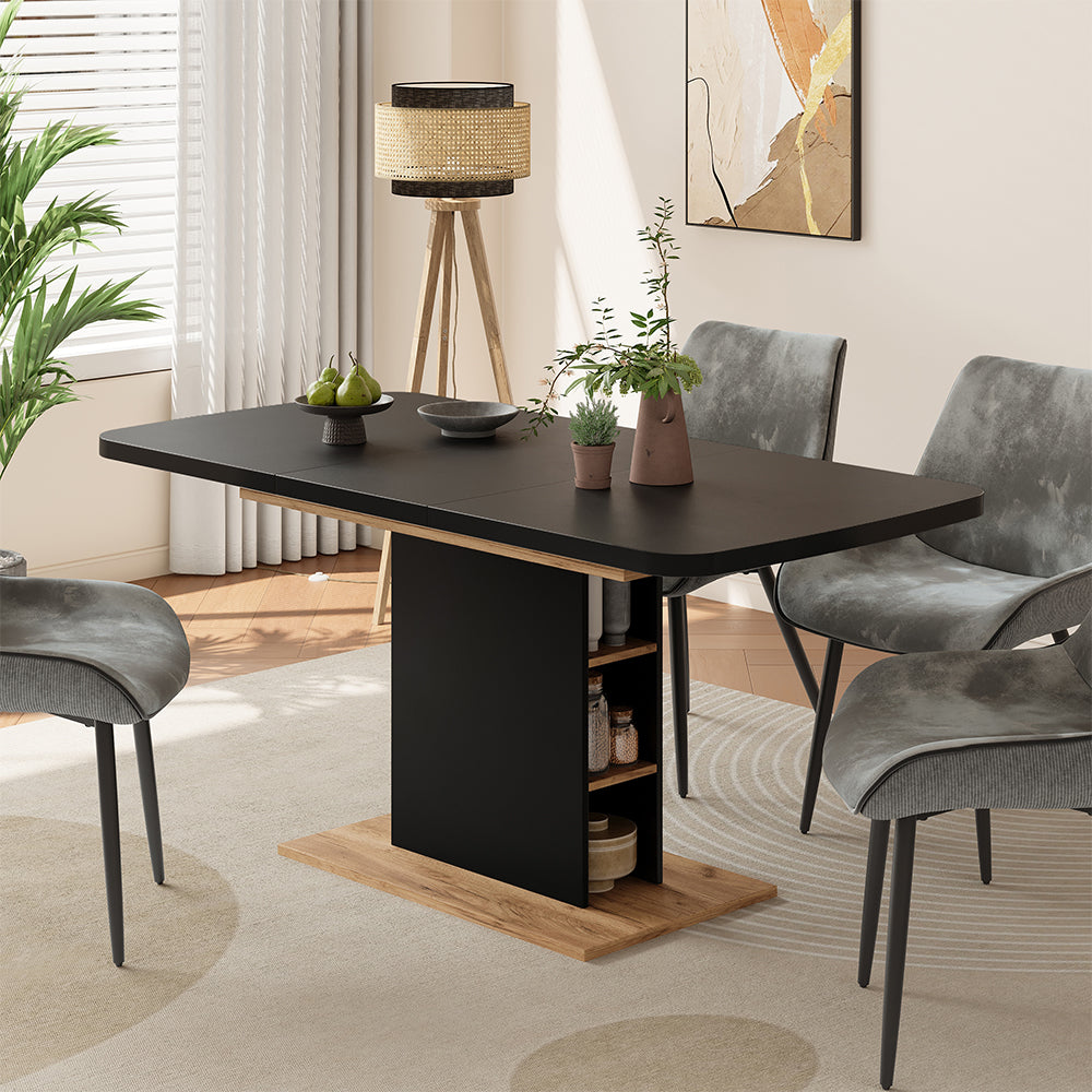 Vicco Tavolo da pranzo Estensibile Rovere nero/oro 120/160 x 80 cm 2 parti