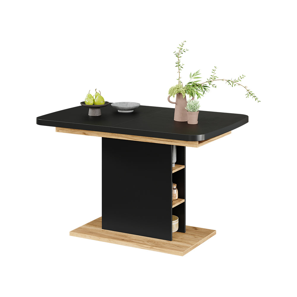 Vicco Tavolo da pranzo Estensibile Rovere nero/oro 120/160 x 80 cm 2 parti