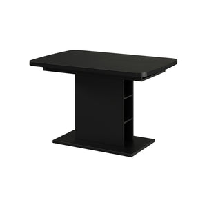 Vicco Tavolo da pranzo Estensibile Nero 120/160 x 80 cm con scomparti aperti